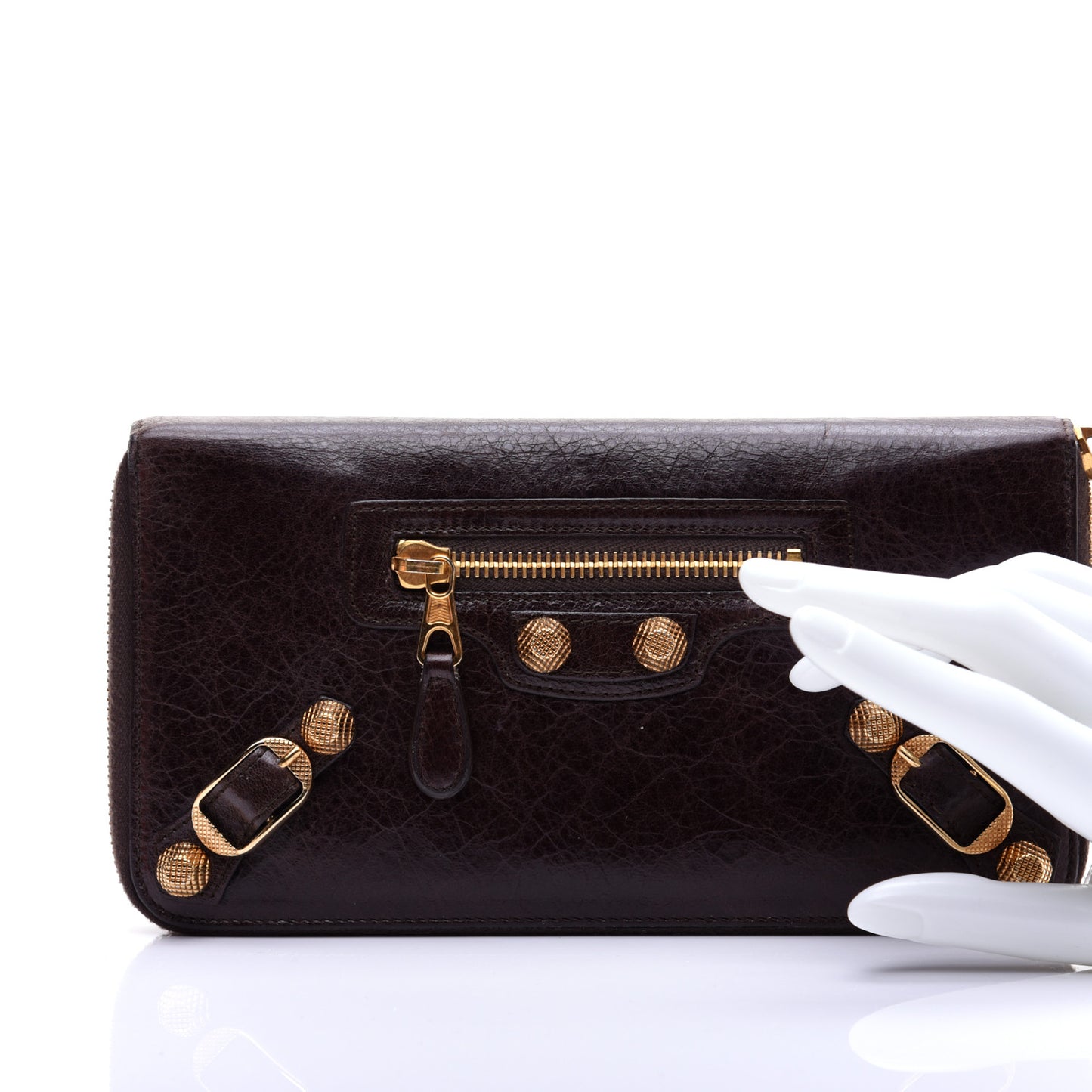 Agneau Giant 12 Gold Hardware Compagnon Wallet Black