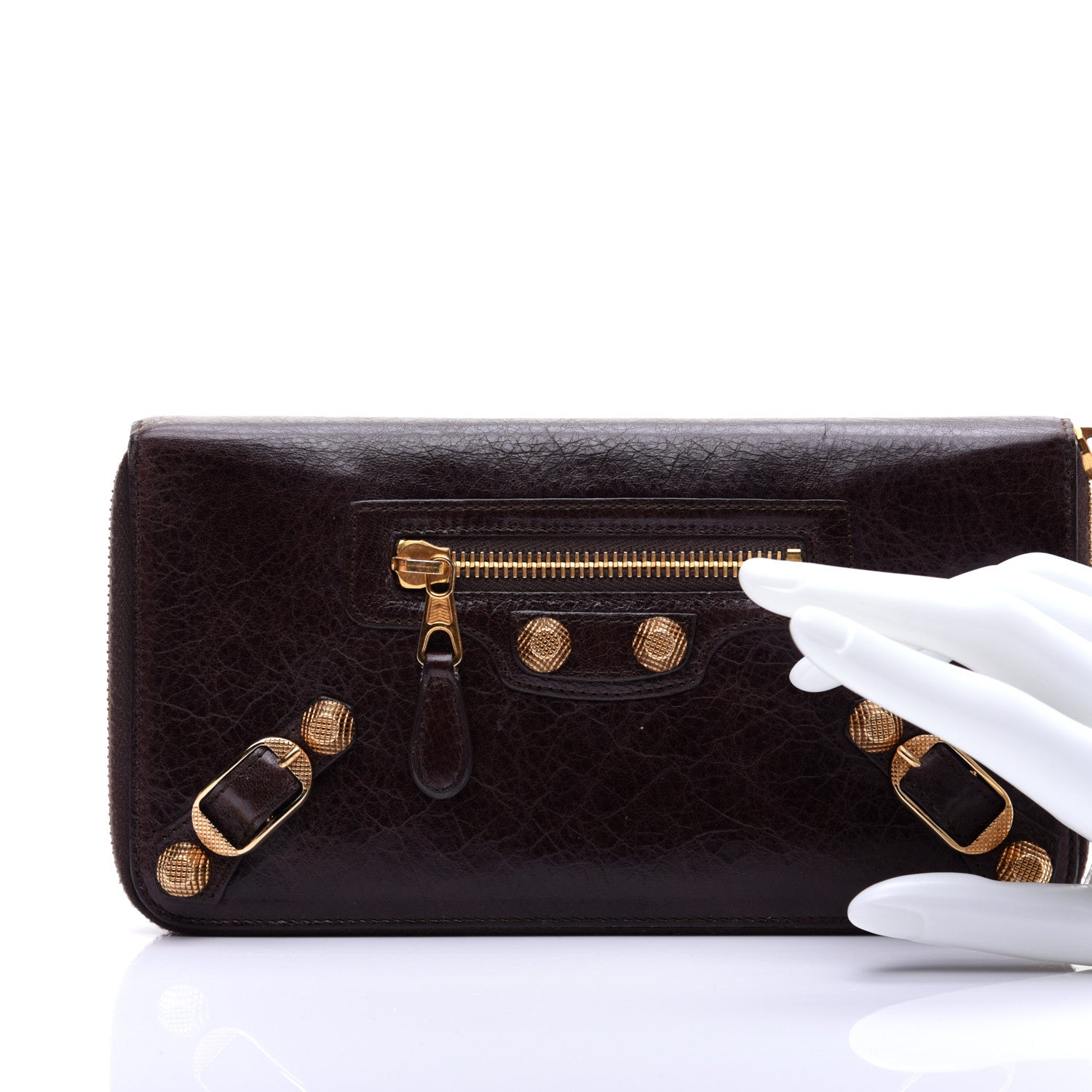 Balenciaga Agneau Giant 12 Gold Hardware Compagnon Wallet Black 2 of 12
