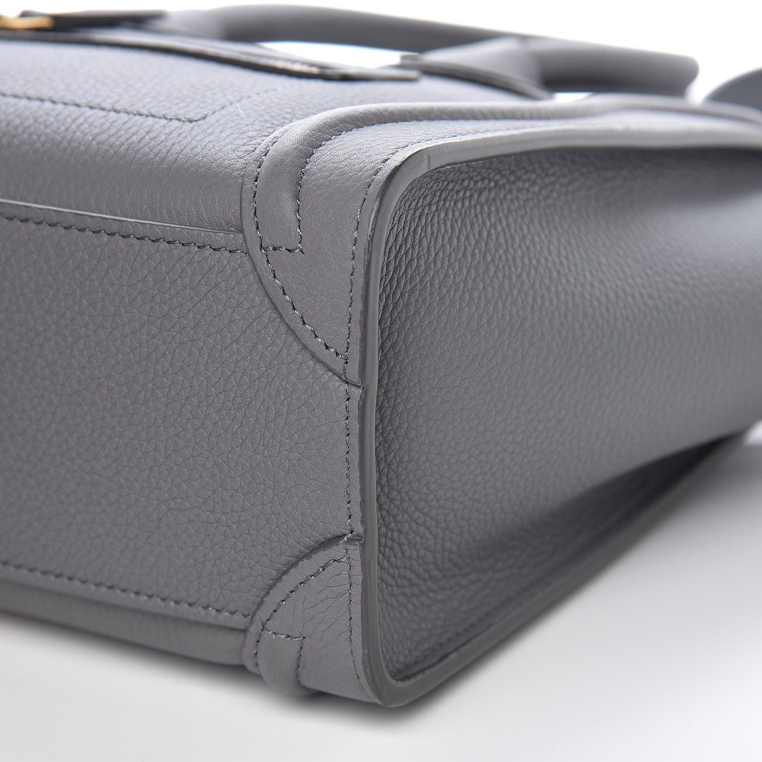 Celine Drummed Calfskin Nano Luggage Kohl 10 of 10