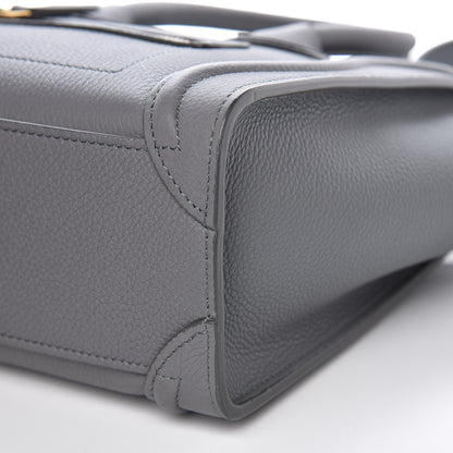 Celine Drummed Calfskin Nano Luggage Kohl 10 of 10