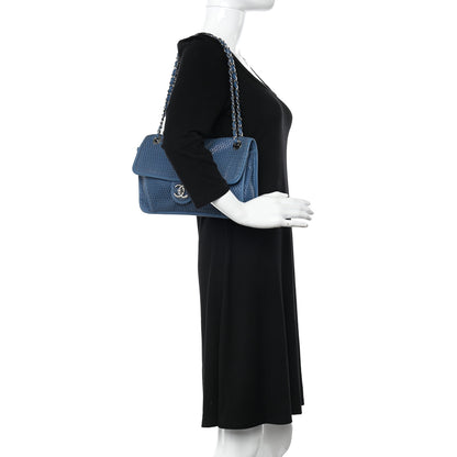Chanel Perforated Calfskin Large Up In The Air Flap Blue 2 of 12