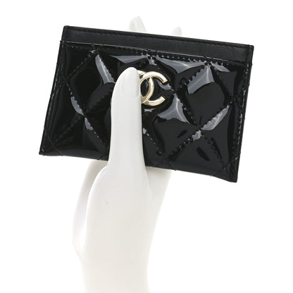 Chanel Patent Calfskin Quilted Card Holder Black 2 of 9