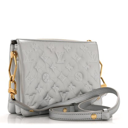 Louis Vuitton Metallic Lambskin Embossed Monogram Coussin BB Silver 3 of 9