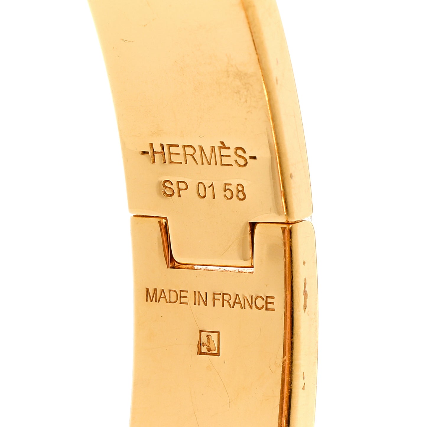 Enamel Narrow Clic Clac H Bracelet GM Marron Glace