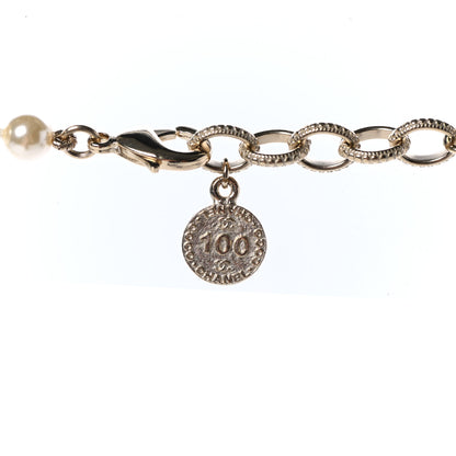 Chanel Pearl CC 100th Anniversary Necklace Light Gold 4 of 5