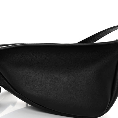 The Row Smooth Calfskin Small Slouchy Banana Bag Black 7 of 9