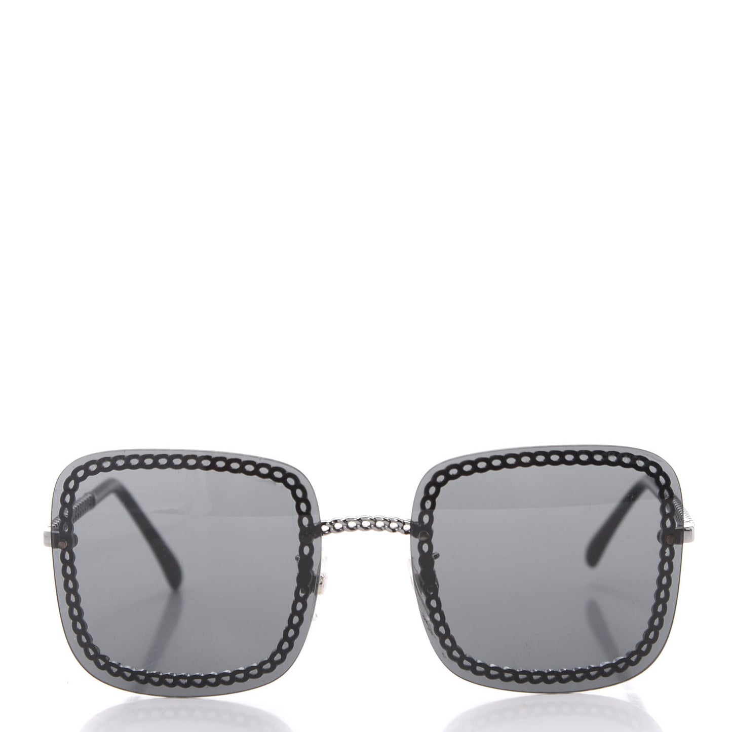 Square Removable Chain Pearl Sunglasses 4244 Black