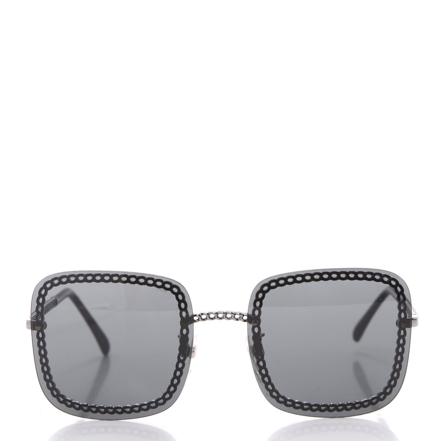 Chanel Square Removable Chain Pearl Sunglasses 4244 Black 3 of 10