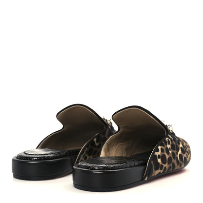 Christian Louboutin Pony Hair Coolito Swing Donna Flat 39.5 Brown Black 5 of 9