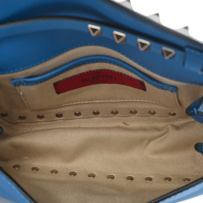 Valentino Garavani Vitello Mini Rockstud Flap Saddle Crossbody Bag Light Sapphire 5 of 10