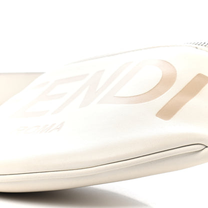 Fendi Vitello Grace Light Logo Embossed Small Belt Bag White Ice 9 of 9