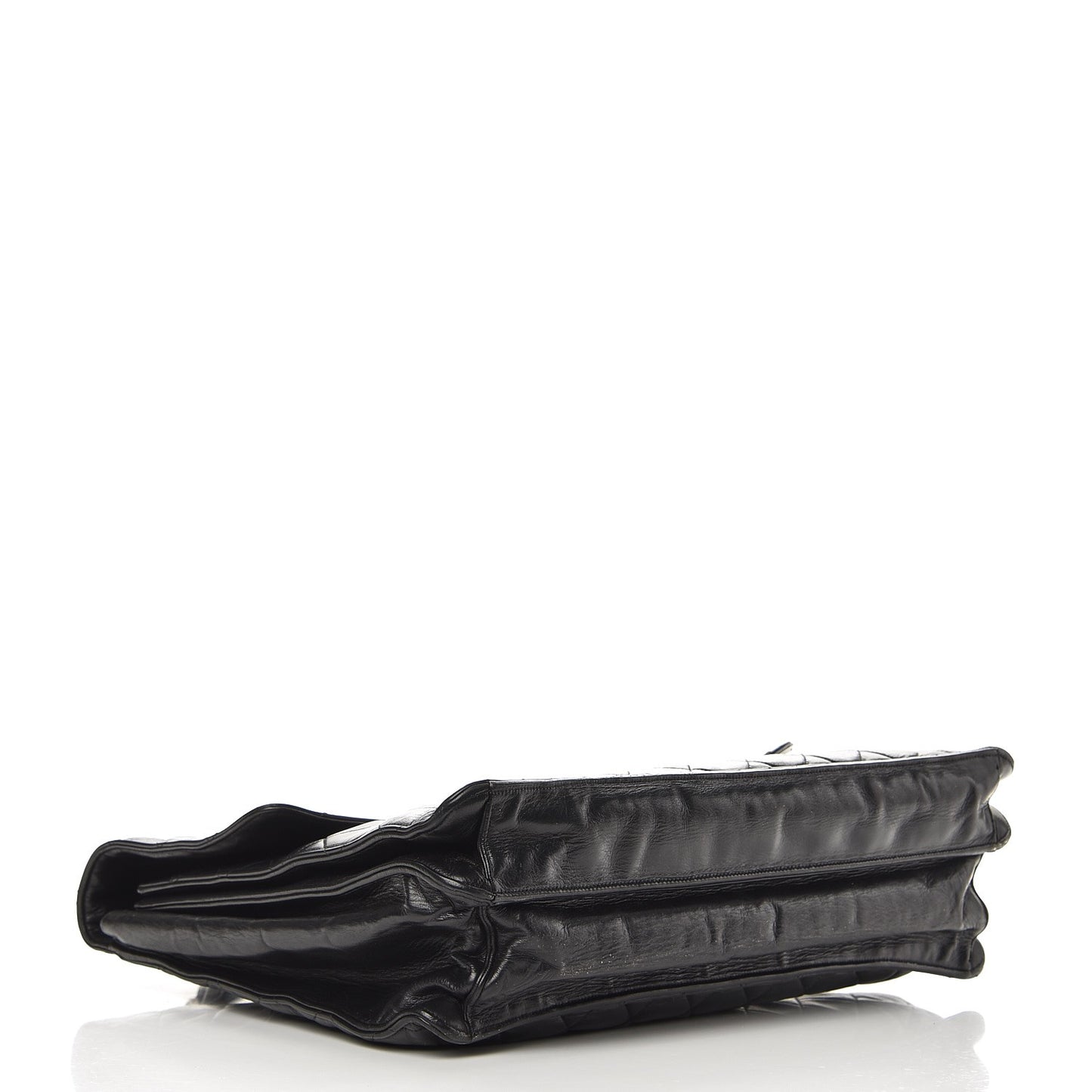 Lambskin Quilted Briefcase Laptop Bag Black