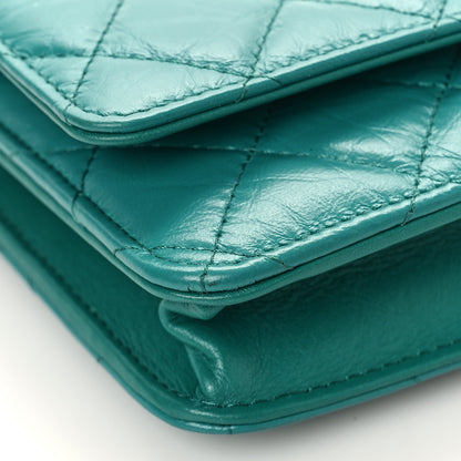 Chanel Aged Calfskin Quilted Reissue Wallet On Chain WOC Green 8 of 9