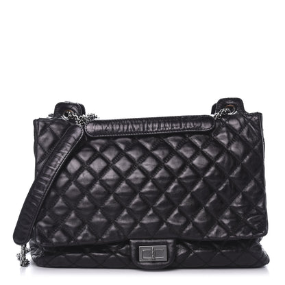 Chanel Metallic Calfskin Quilted XL Accordion Reissue Flap Black 1 of 12