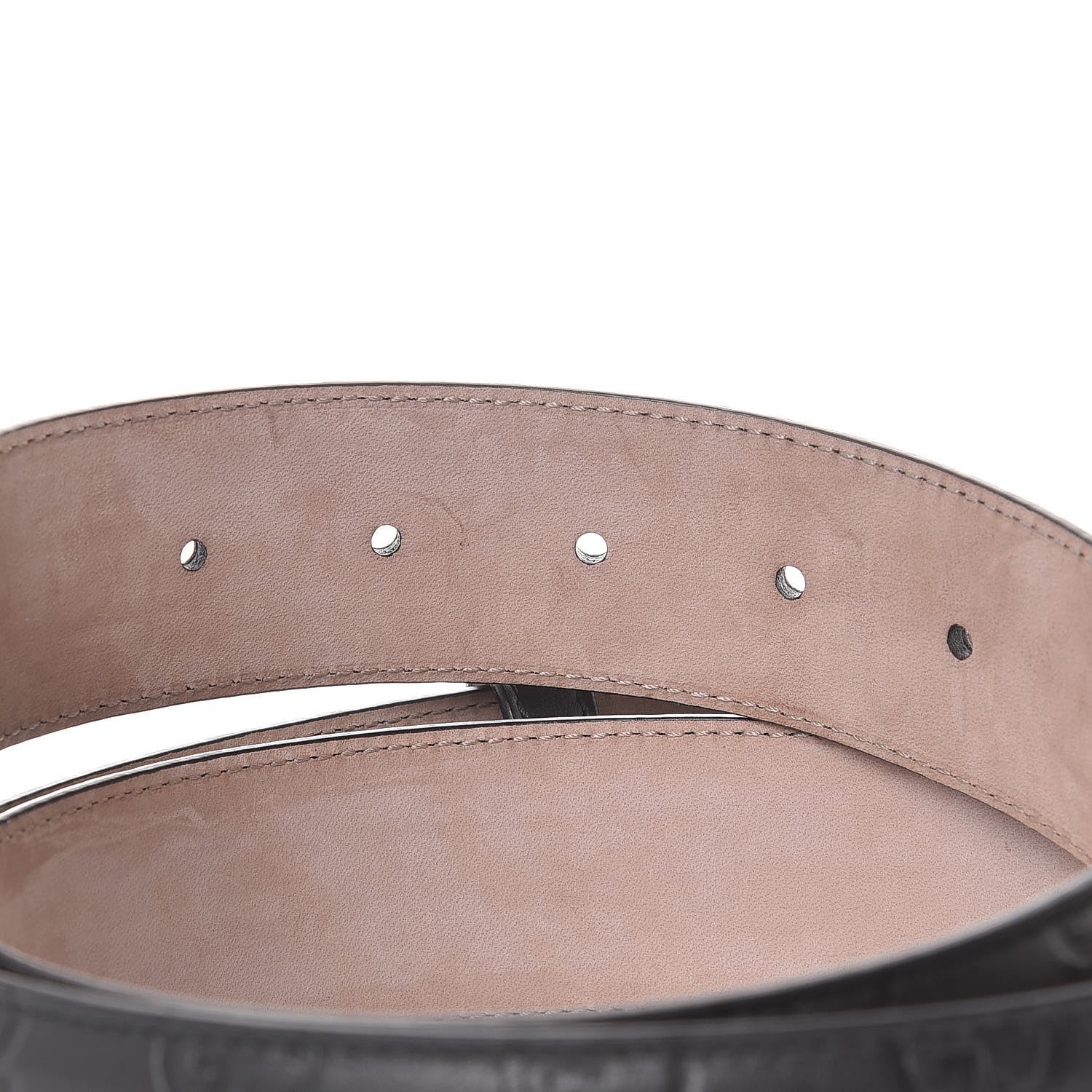 Gucci Soft Guccissima Margaux Calfskin Nickel Interlocking G 37mm Belt 100 40 Black 4 of 6