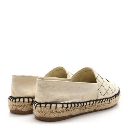 Chanel Fabric Biarritz CC Espadrilles 38 Beige Black 5 of 10