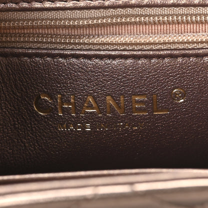 Chanel Metallic Aged Calfskin Quilted Nano Kelly Shopper Light Brown 6 of 10