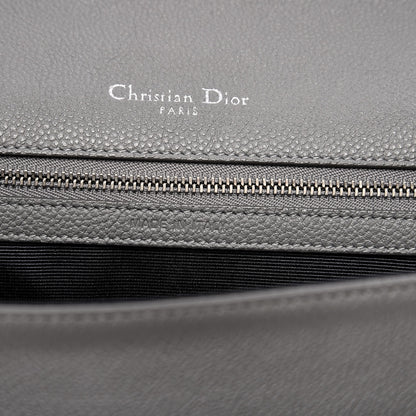 Christian Dior Grained Calfskin Medium Diorama Flap Bag Gris 7 of 9