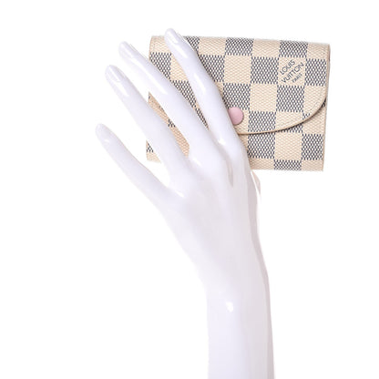 Louis Vuitton Damier Azur Rosalie Coin Purse Rose Ballerine 2 of 8