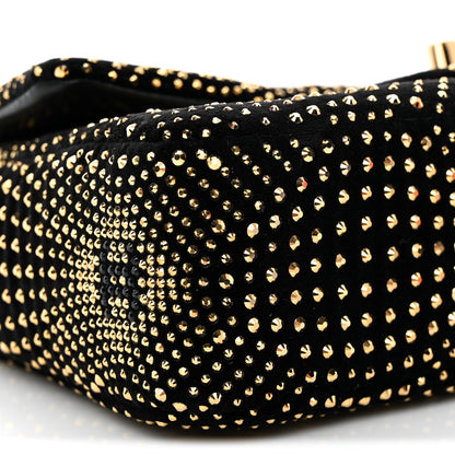 Chanel Velvet Strass Evening Flap Bag Black Gold 9 of 11
