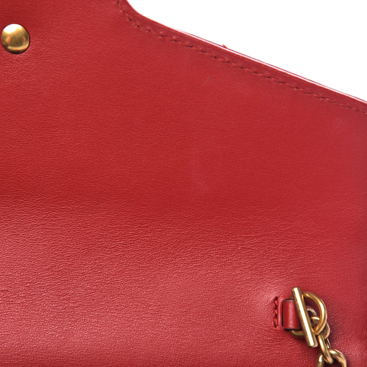 Calfskin Matelasse GG Marmont Chain Wallet Hibiscus Red