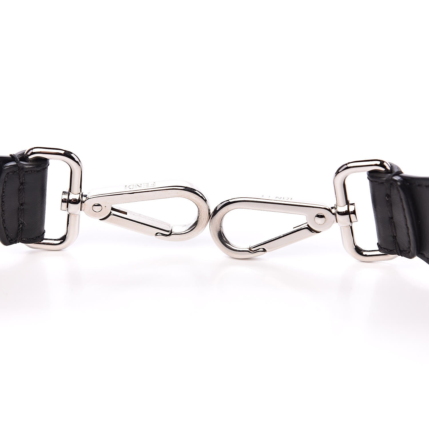Fendi Fabric Calfskin FF Strap You Grey Black 4 of 6