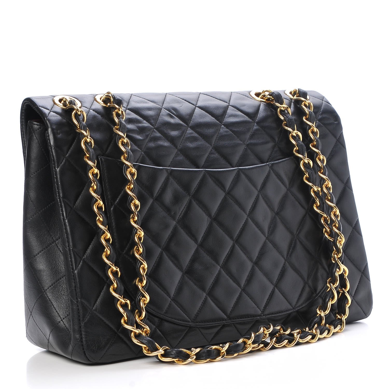Chanel Lambskin Quilted XL Jumbo Single Flap Black 4 of 14