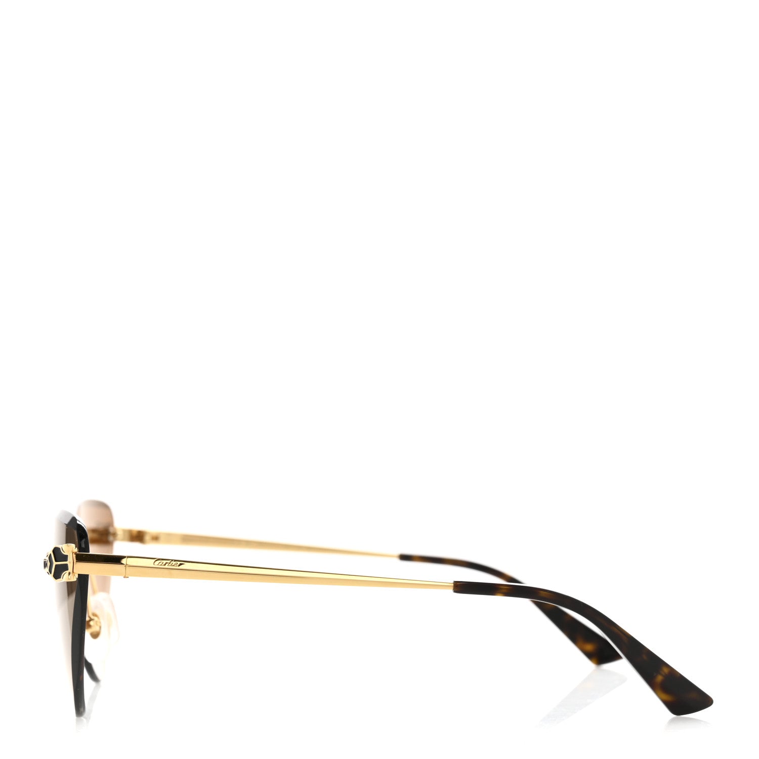 Cartier Panthere De Cartier Cat Eye Sunglasses Gold 3 of 6