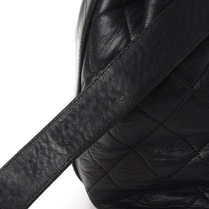 Chanel Lambskin Quilted Drawstring Bag Black 24 of 39
