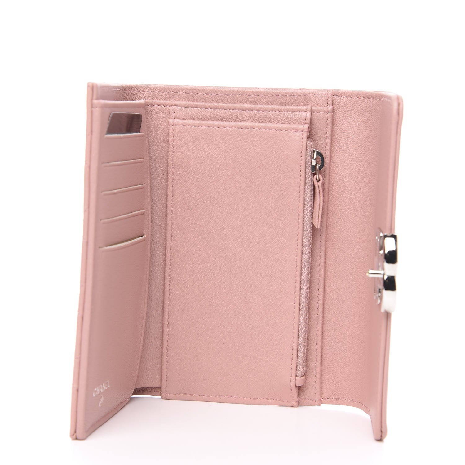 Chanel Lambskin Quilted CC Box Flap Wallet Light Pink 4 of 7