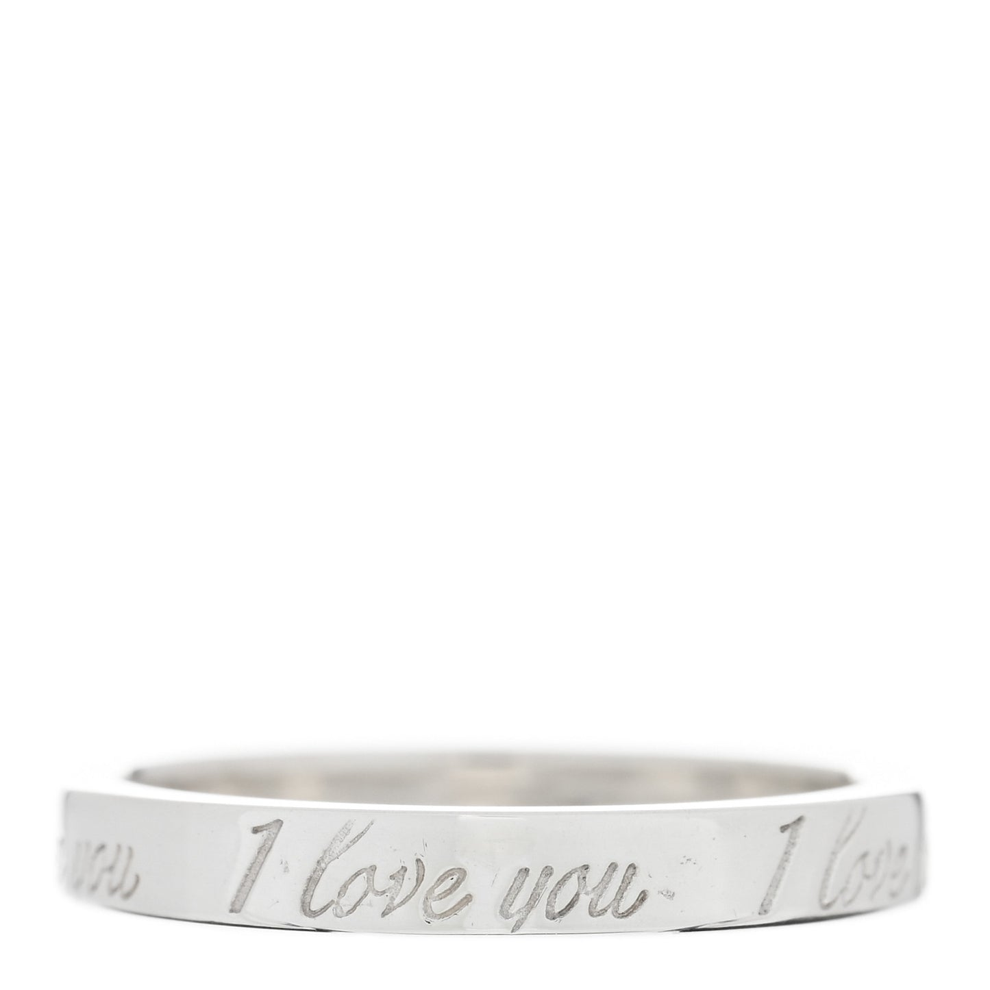 Sterling Silver I Love You Band Ring 52 6