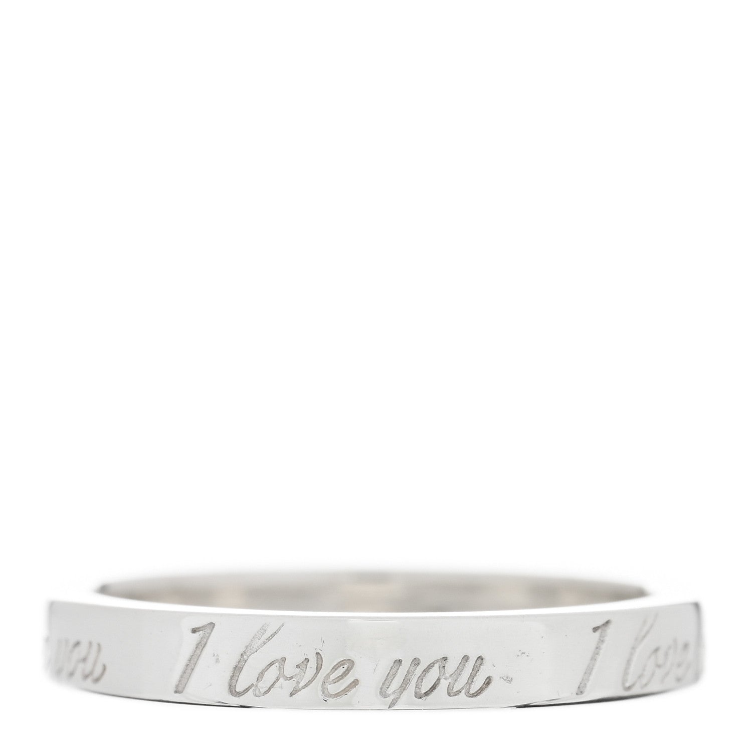 Tiffany Sterling Silver I Love You Band Ring 52 6 1 of 4