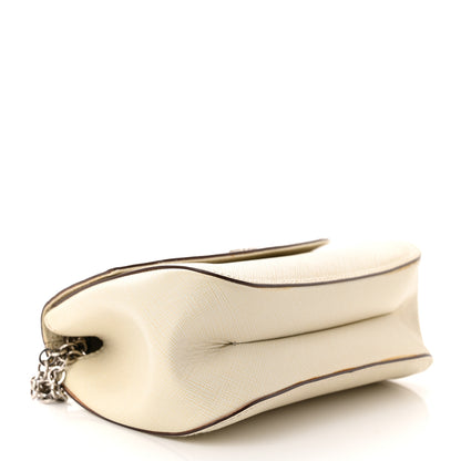 Salvatore Ferragamo Saffiano Gancio Chain Flap White 4 of 15