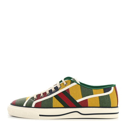 Gucci Canvas Web Marley Stripe Mens 1977 Tennis Sneakers 8 Multicolor Mystic White 1 of 10