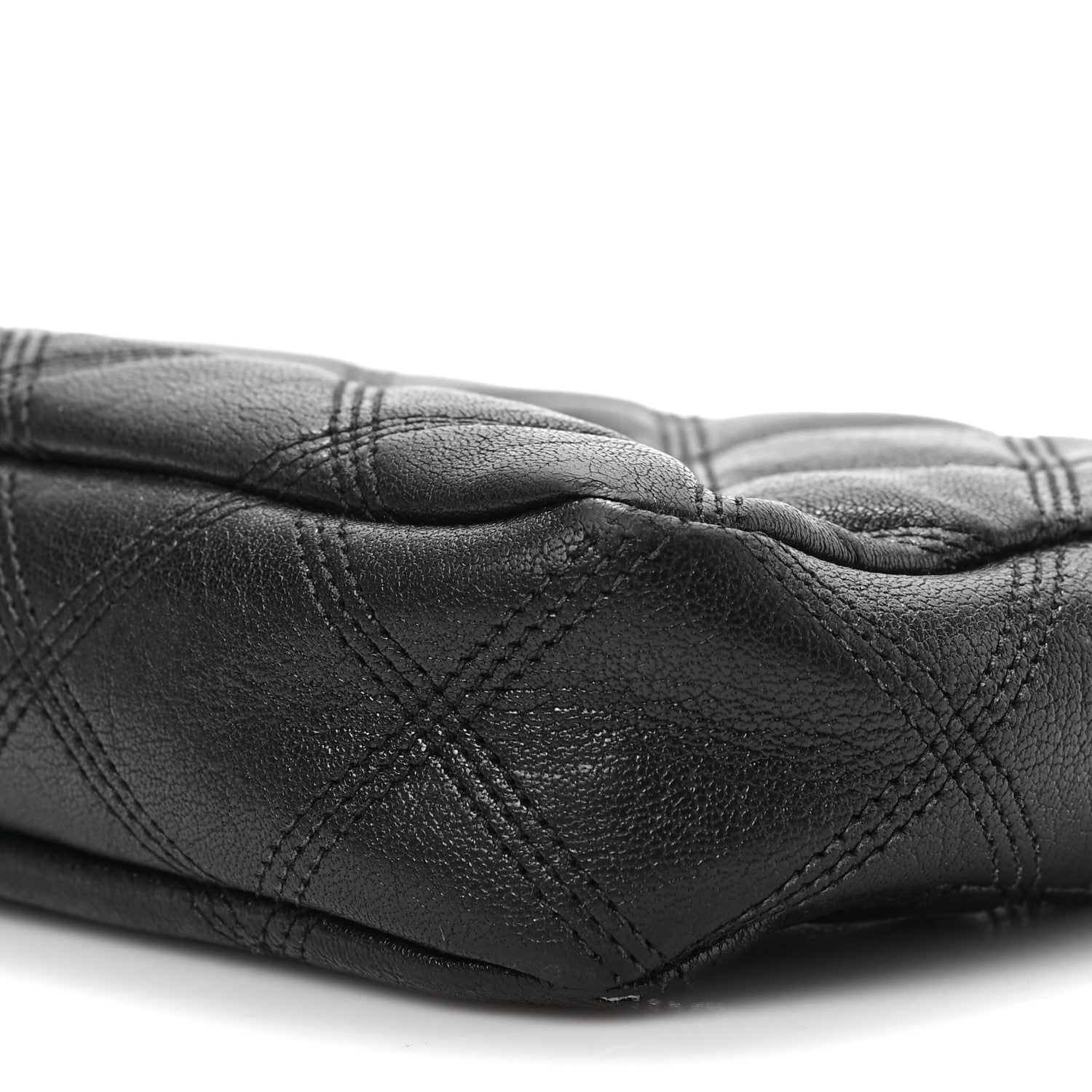 Saint Laurent Grained Lambskin Quilted Mini Becky Double Zip Bag Black 7 of 8