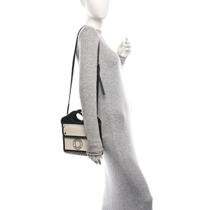 Burberry Canvas Smooth Calfskin Two Tone Mini Pocket Bag White Black 2 of 9