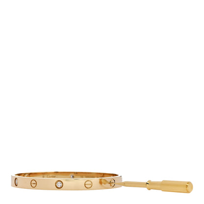 Cartier 18K Yellow Gold 4 Diamond LOVE Bracelet 18 3 of 9