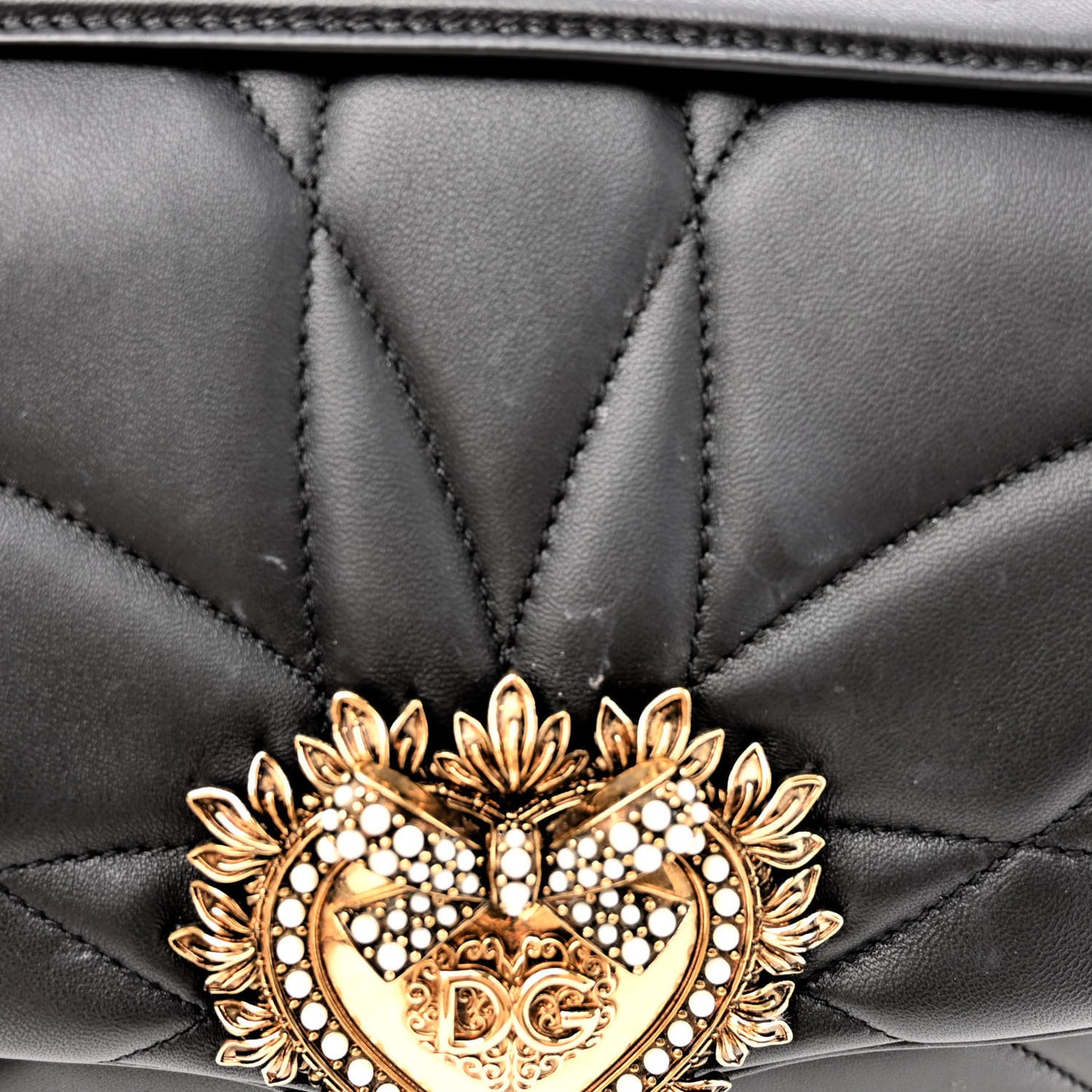Nappa Quilted Large Devotion Bag Black