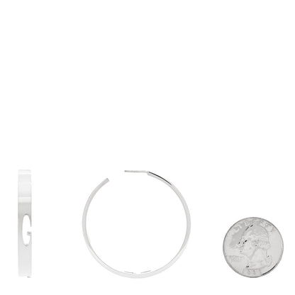 Gucci Sterling Silver G Cut Out Hoop Earrings 2 of 5