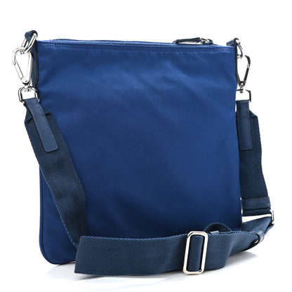 Prada Tessuto Nylon Saffiano Flat Messenger Bag Bluette 3 of 10