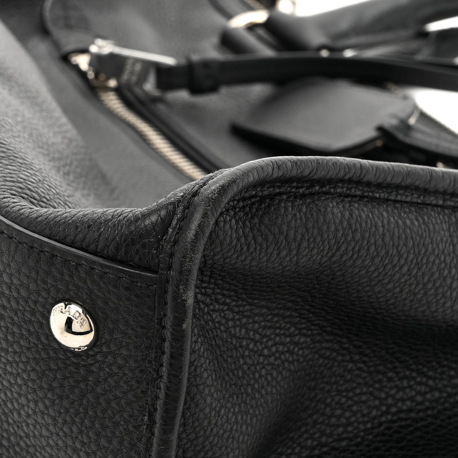 Prada Vitello Phenix Shopping Satchel Black 11 of 12