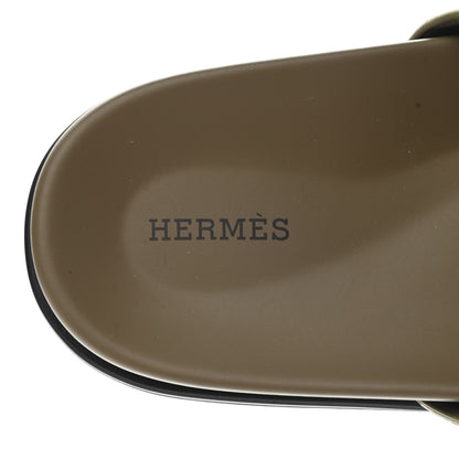 Hermes Suede Goatskin Mens Chypre Sandals 46 Vert Army 6 of 8