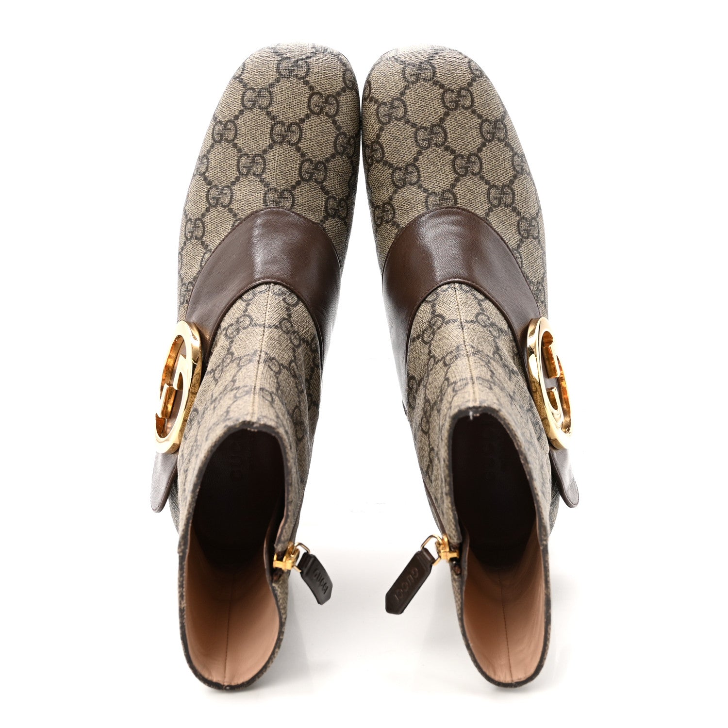 Gucci GG Supreme Monogram Malaga Kid Blondie 55mm Ankle Boots 37 Beige Ebony New Acero 2 of 10