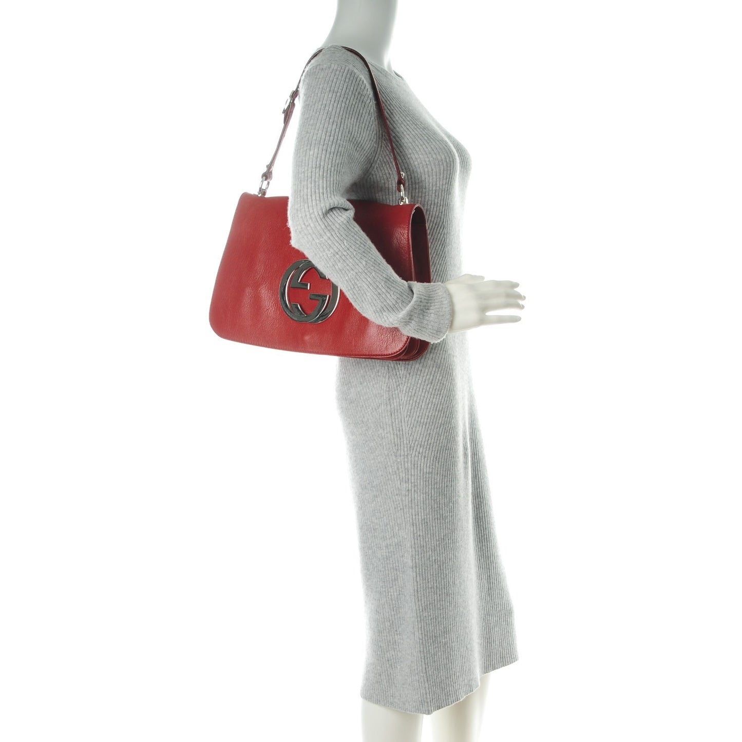 Calfskin Blondie Medium Flap Red