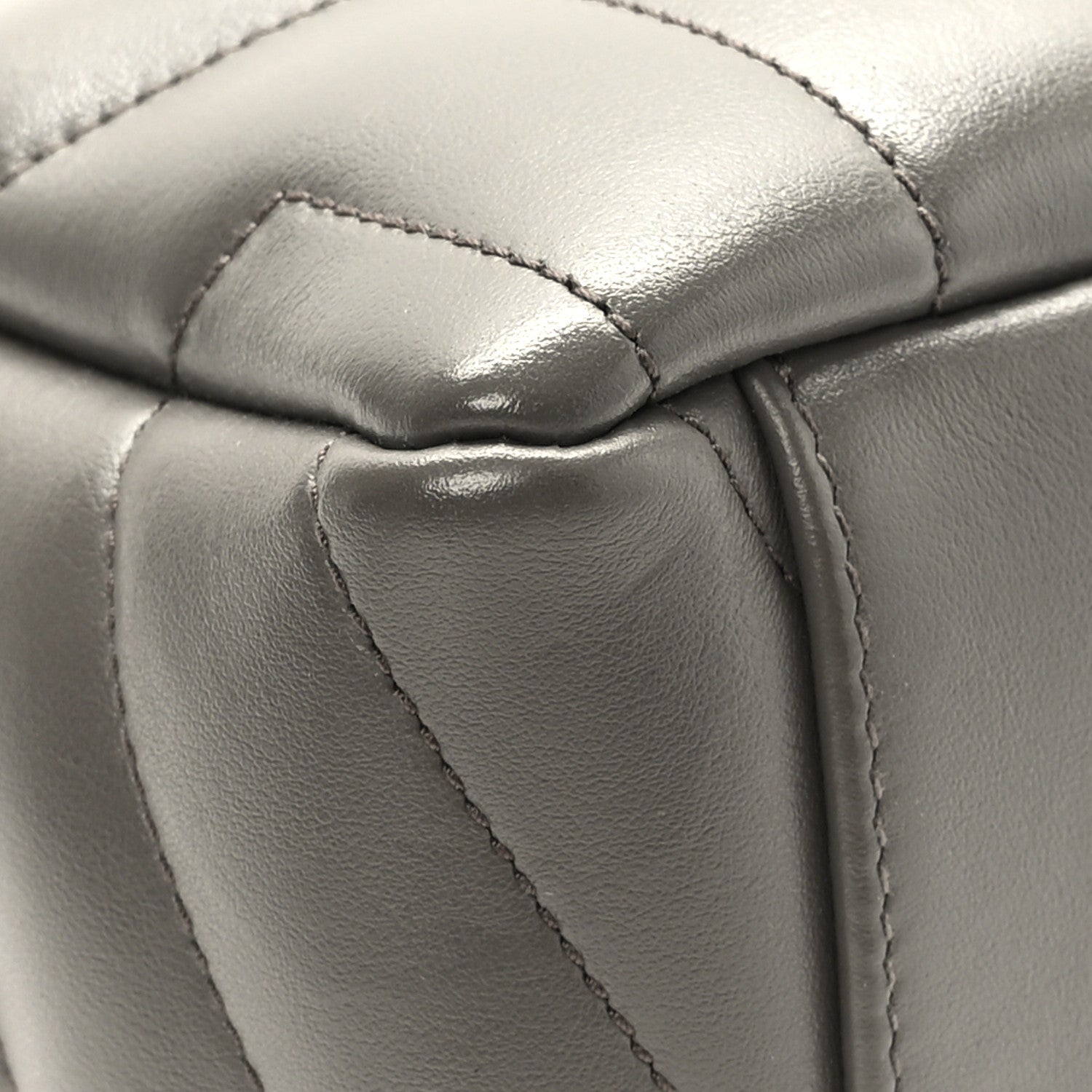 Saint Laurent Calfskin Y Quilted Monogram Small Loulou Bowling Bag Earth 8 of 11