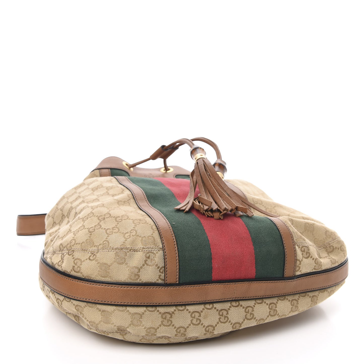 Monogram Web Rania Drawstring Shoulder Bag Sand