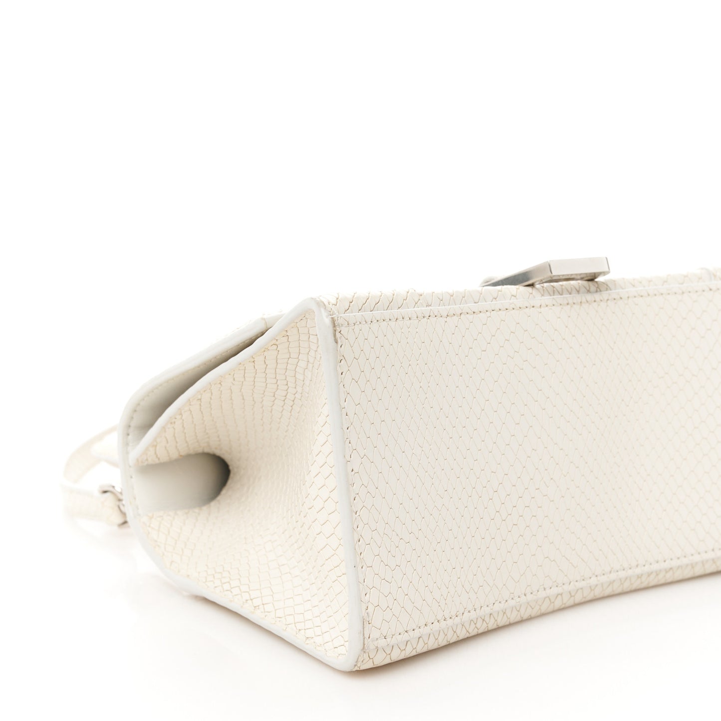 Calfskin Snake Embossed Small Hourglass Top Handle Bag