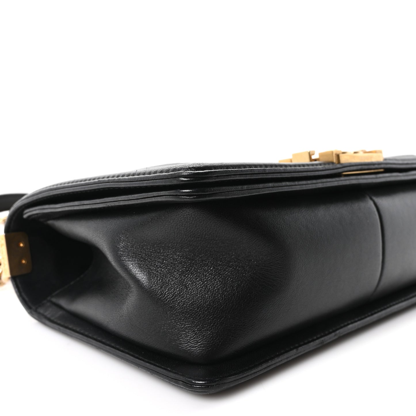 Fabric Chevron Braided Medium Boy Flap Black White