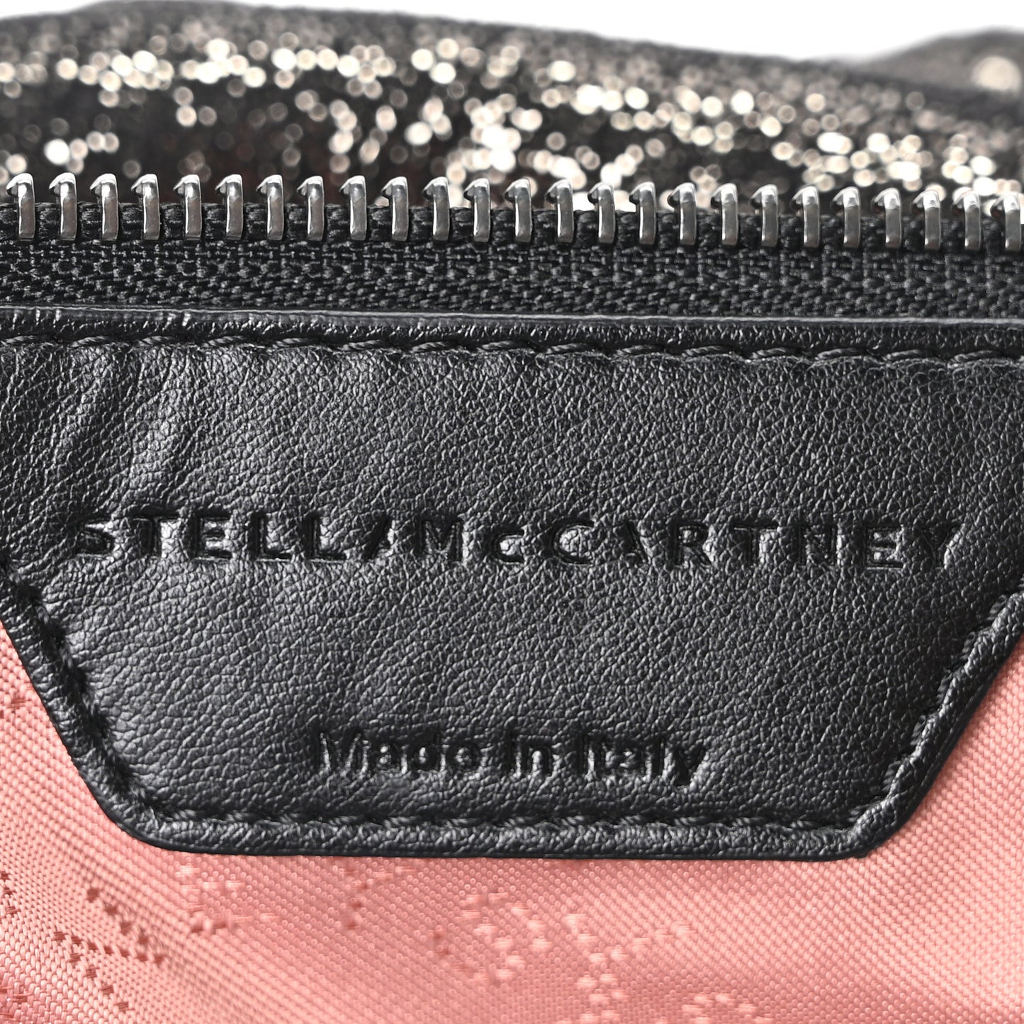 Chamois Shiny Dotted Small Falabella Tote Ruthenium
