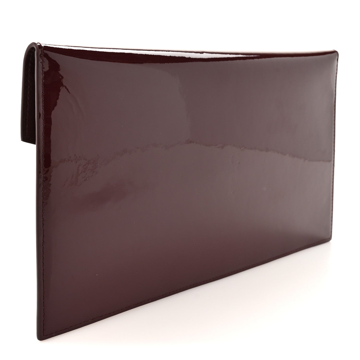 Saint Laurent Patent Calfskin Monogram Uptown Clutch Dark Red Wine 3 of 10